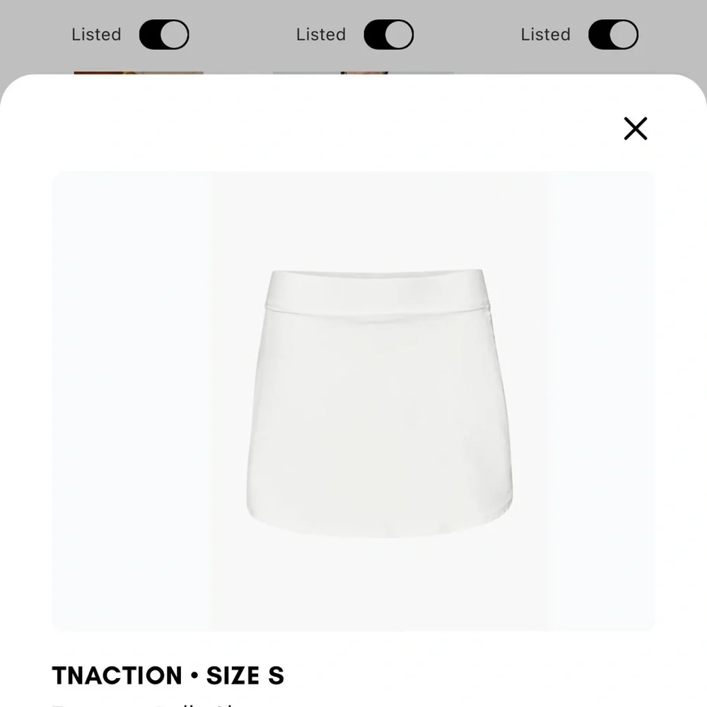 TnAction Tnamove Rally Skirt White Athletic Tennis Skort Size Small - Picture 4 of 4